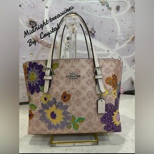 Coach Crystal Mollie Tote Crystal Embellished Decor By. Crystal One of a kind